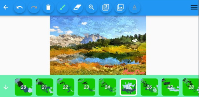 Brush stroke demonstration